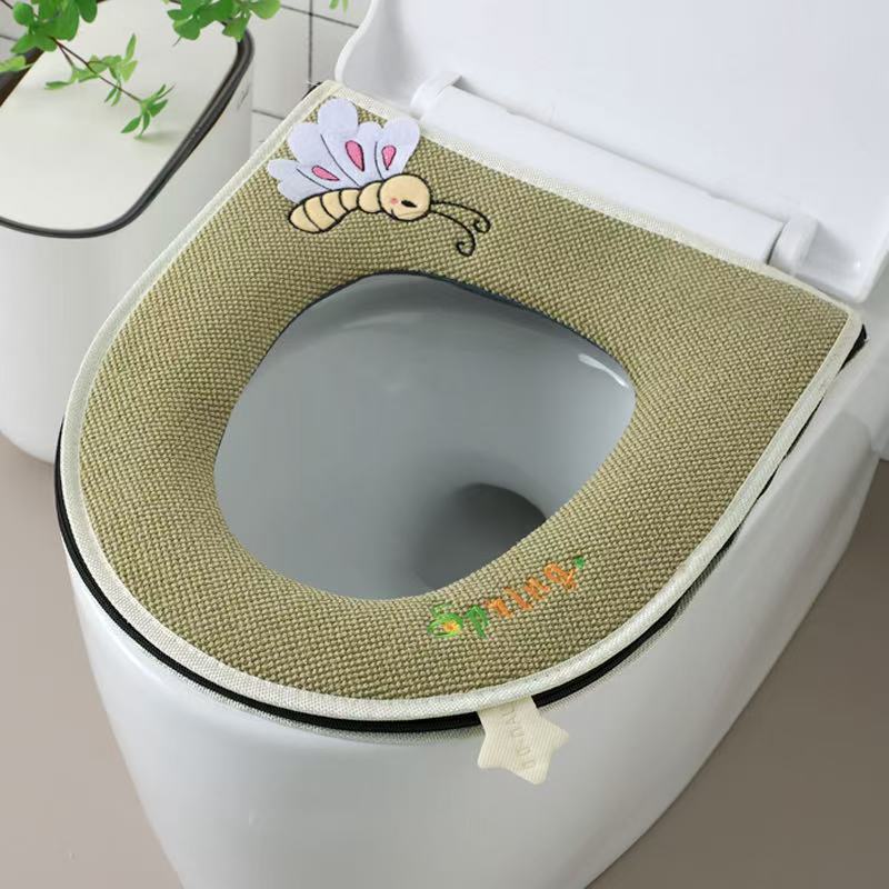 便座パッキンパッド、オールシーズン万能、トイレジッパースタイル便座カバー、トイレパッド、冬用家庭用防水、かわいい|undefined