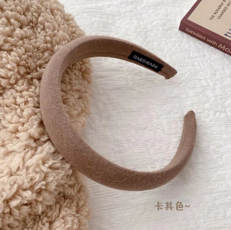 メイラードヘアフープ、女性用、高級感のあるヘッドバンド、万能ヘアプレスヘッドバンド、韓国風レトロ秋冬スポンジヘアバンドル|undefined