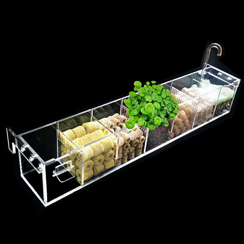 Fish tank filter box filter box aquarium overflow filter upper circulation external wall-mounted water purifier
