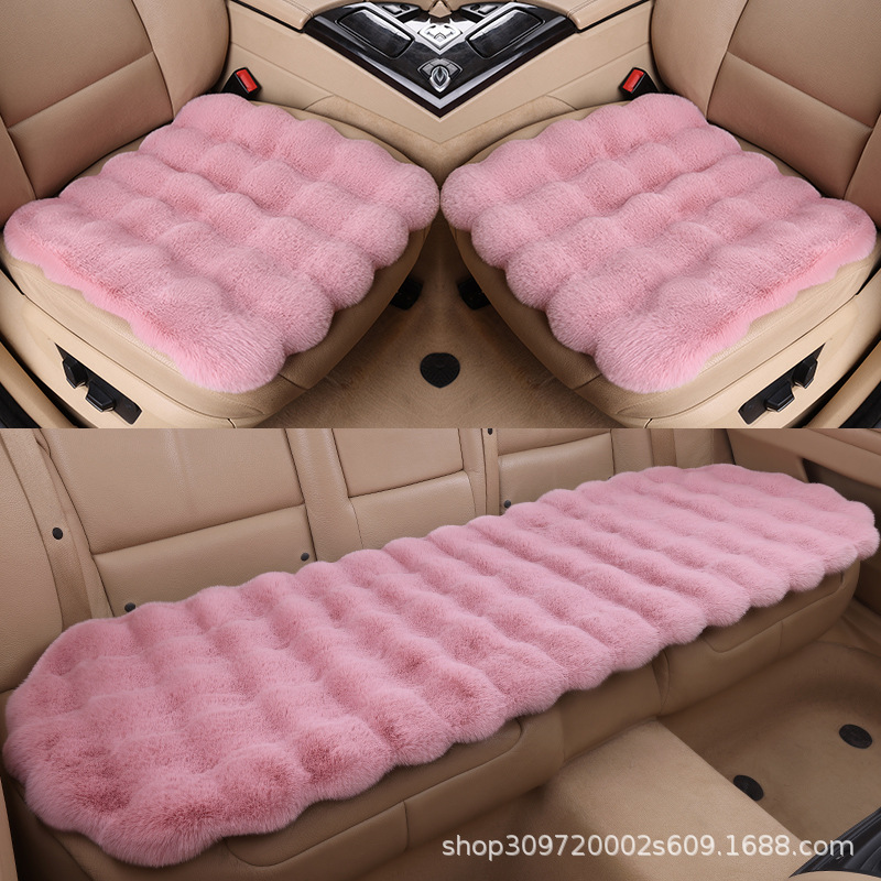 Plush cushion three-piece new bubble velvet car seat cushion thickened warm autumn and winter non-slip general car cushion