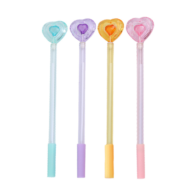 Creativo de cristal amor pluma neutral lindo papelería estudiantes pluma varita de hadas ins pluma de firma de oficina de alto valor