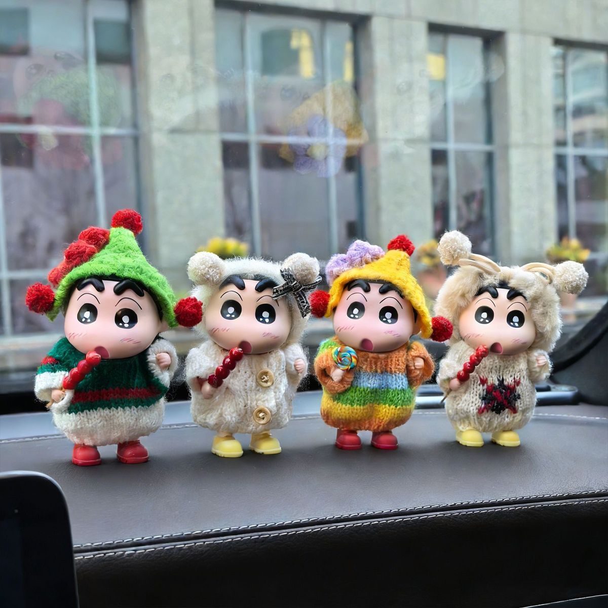 Sweater Snow Boots Crayon Shin-Chan Figurine Candied Hawthorn Blind Box Cute Home Decor Car Toy Trendy Doll Gift