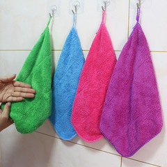 Kitchen cleaning cloth with hanging dish cloth, scouring pad coral velvet, thick large roll absorbent dish wiping towel