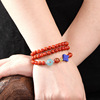 Red bracelet made from antique material, cheongsam wax agate, retro pendant