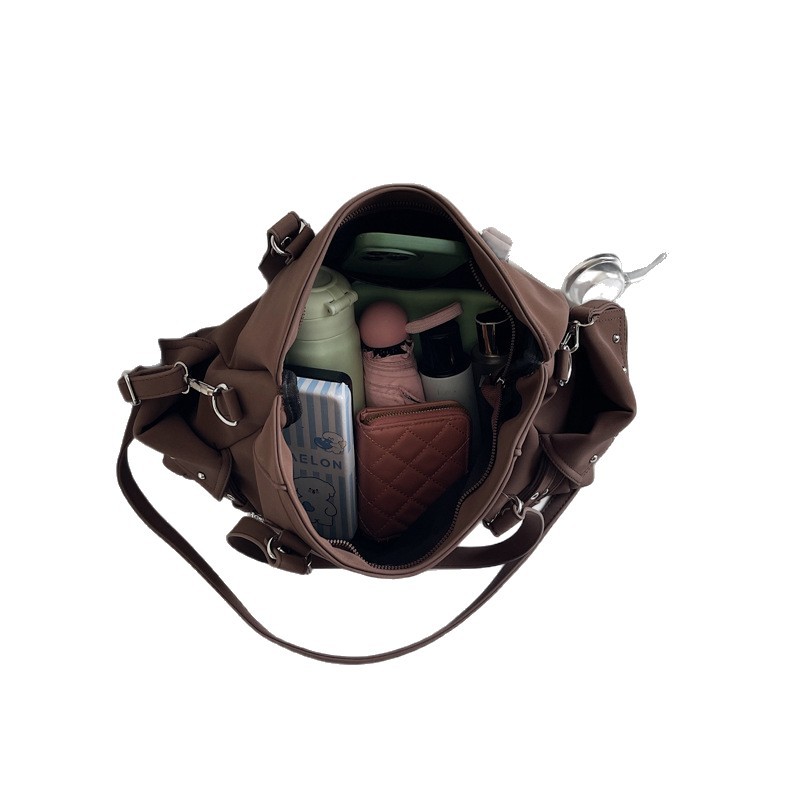 Cross-border retro hot girl moto bolso nuevo estilo coreano de gran capacidad bolso de mano bolsa de hombro casual versátil