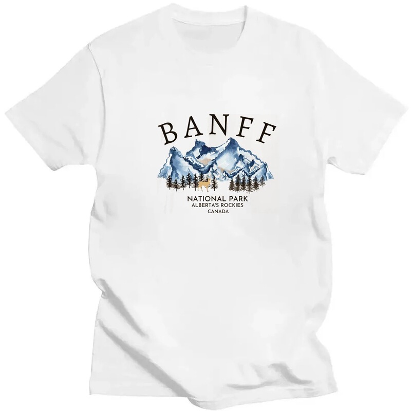 Women's Banff Park Alberta Canada Rocky Mountains T-Shirt Mountain Shirt Nature Short-Sleeve Hiking