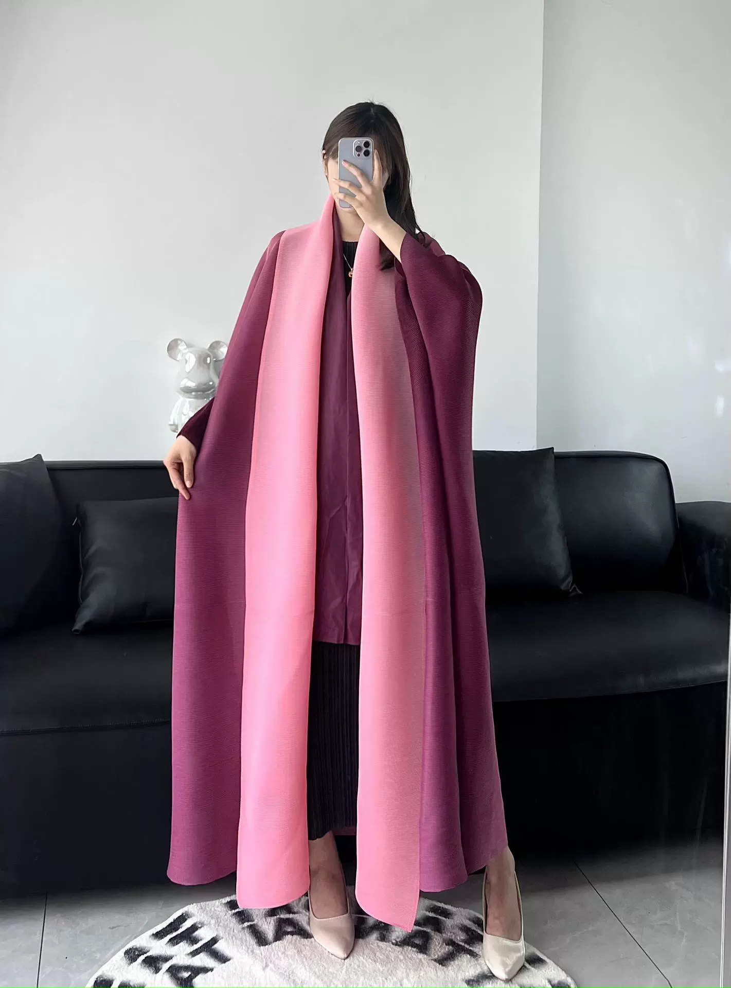 Абая (Дубай) Miyake пальцевая кардиган-куртка — женская длинная складчатая абая, размеры до 152 см
