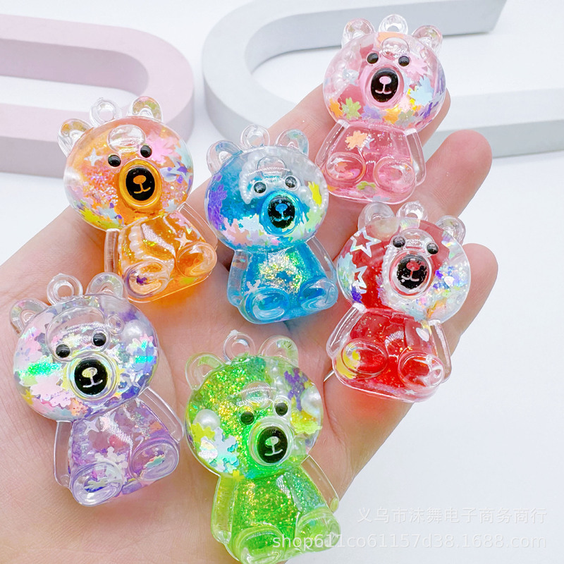 Liquid Oil Flow Sand Bottle Bear Figurine Blind Bag Creative Drift Bottle Gift Acrylic Keychain Accessory Pendant Liquid Oil Flow Sand Bottle Bear Figurine Blind Bag Creative Drift Bottle Gift Acrylic Keychain Accessory Pendant