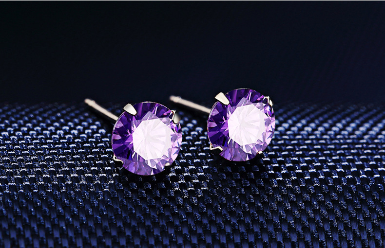 Orecchini a lobo in argento sterling con zirconi colorati_voghion.com