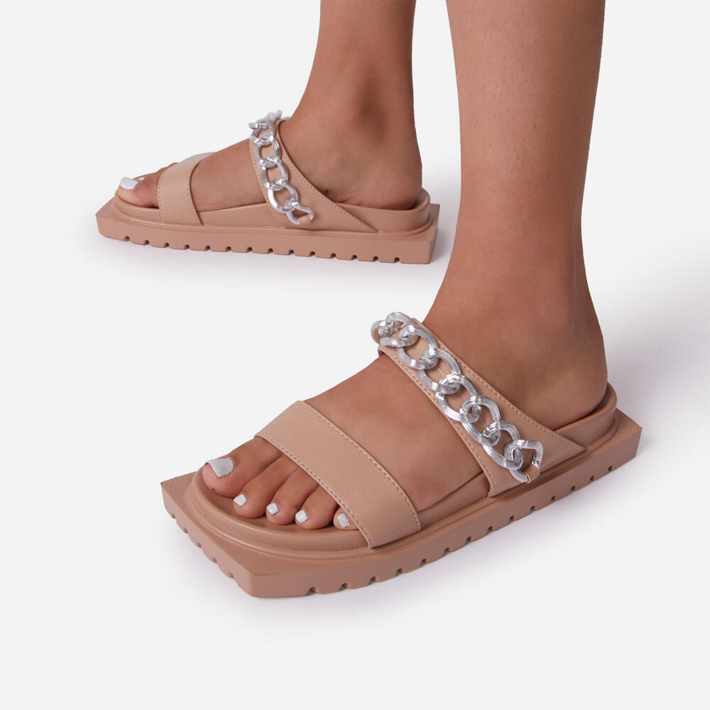 square head flat thick-soled sandals NSYBJ121702