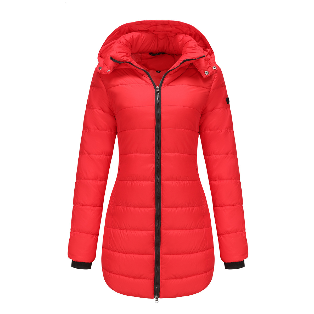 Abrigo de invierno para mujer con capucha extraíble parka impermeable_voghion.com