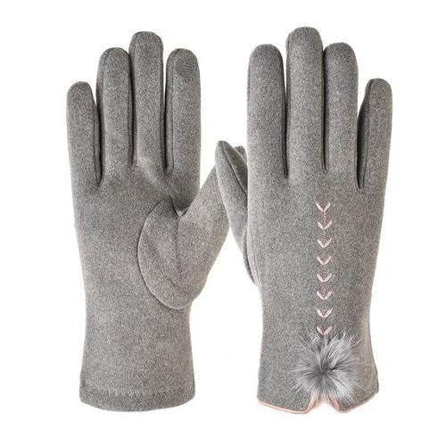 Cross-border German cashmere gloves for men and women, warm and insulated for autumn and winter, outdoor cycling touch screen, Korean style, simple hair mouth L01-MX