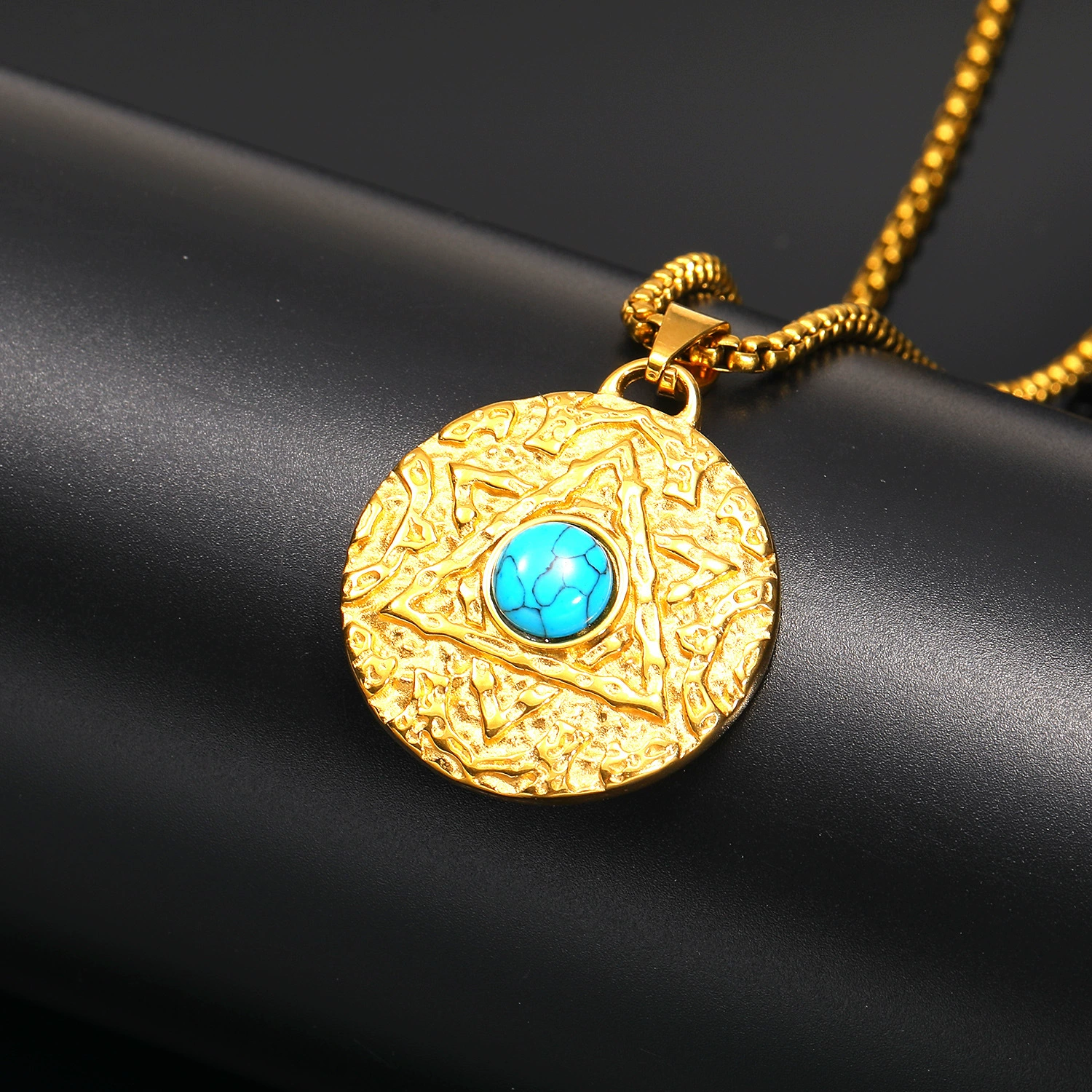 П pendant из нержавеющей стали с камнем, ретро брендовая подвеска, ожерелье, качественный стиль