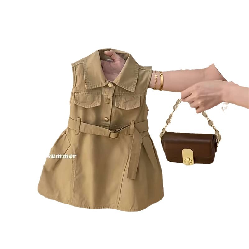 25 verano nuevo vestido sin mangas para niños bebé diseño de moda vestido de trabajo chaleco vestido
