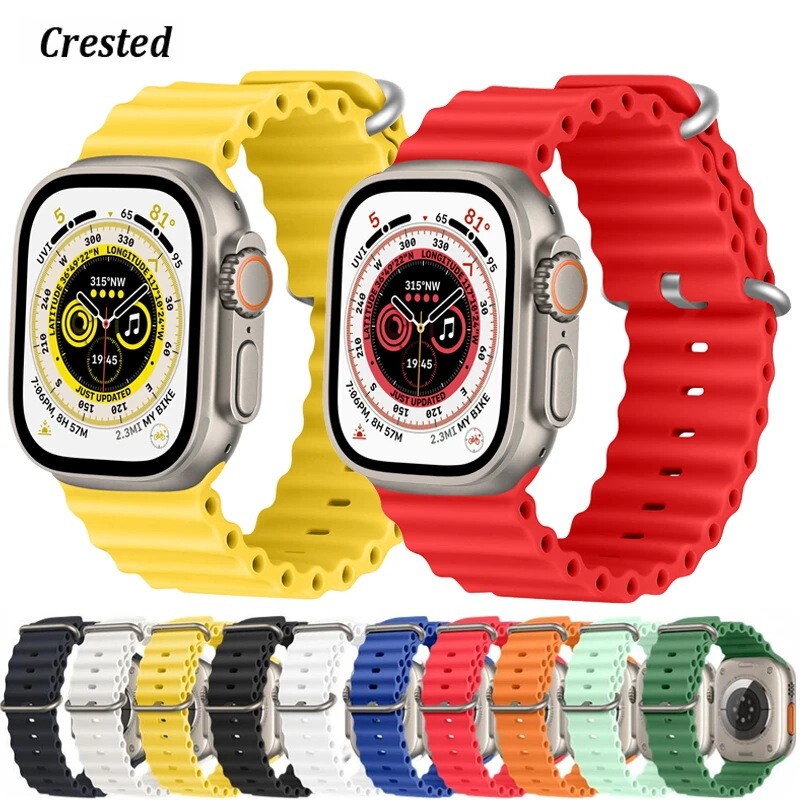 For Apple Watch Double Buckle S10 Silicone Marine Silicone Strap iwatchs9Ultra Smart T00 Strap For Apple Watch Double Buckle S10 Silicone Marine Silicone Strap iwatchs9Ultra Smart T00 Strap