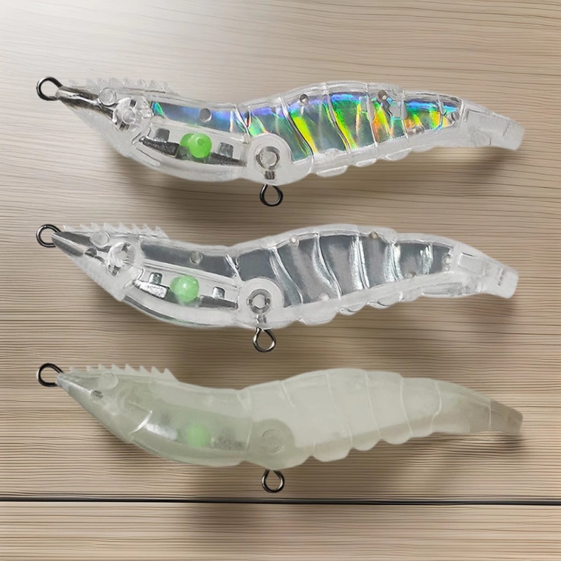 创峰渔具海钓木虾塑料饵胚路亚饵皮皮虾本体鱿鱼饵跨境沉水塑料虾