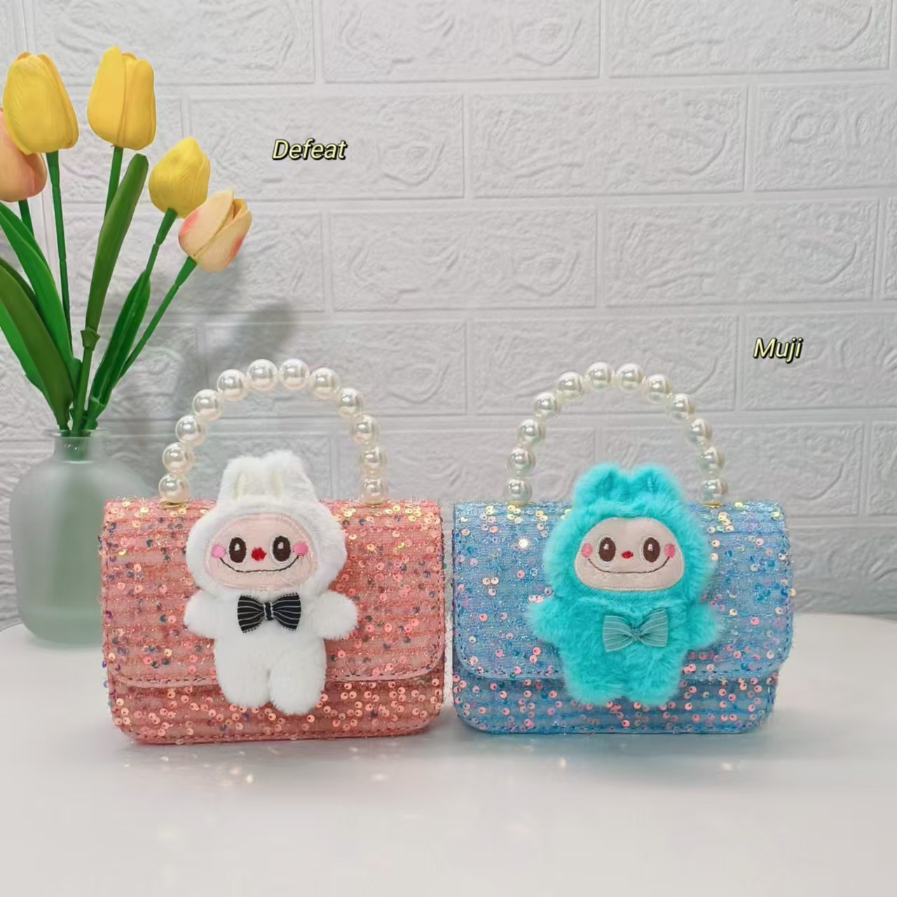 Bolso de perlas bolso de dibujos animados de viento fragante bolso de niños bolso de cambio bolso de accesorios bolso de cadena bolso de sequillas bolso cuadrado