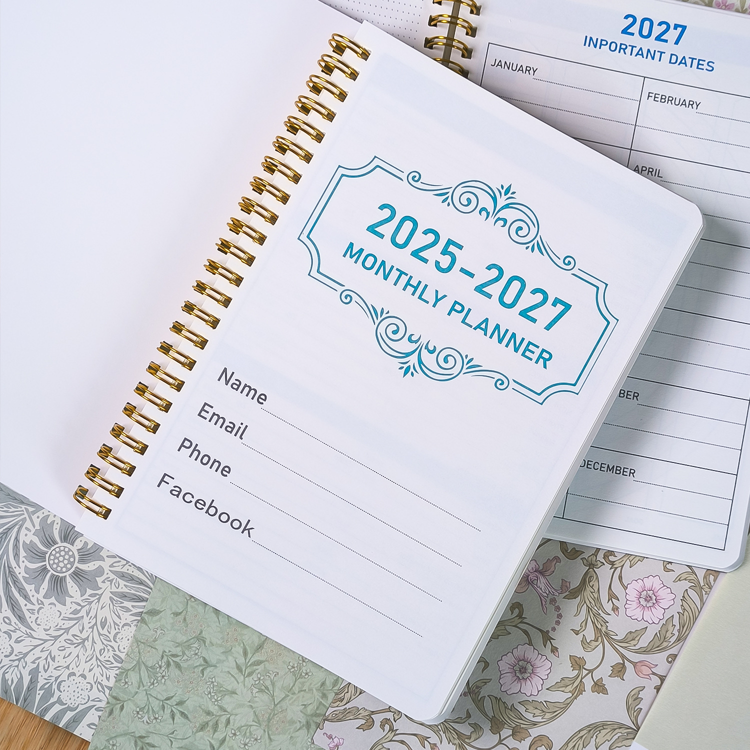 Moyan nuevo plan de 3 años, patrón de mármol, planificador personal, cuaderno de notas para estudiantes de arte