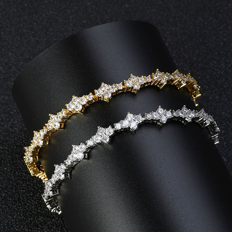 Diamond Design Hip-Hop Rhombus Copper Diamond Zircon Unisex Necklace Men Chain Necklaces