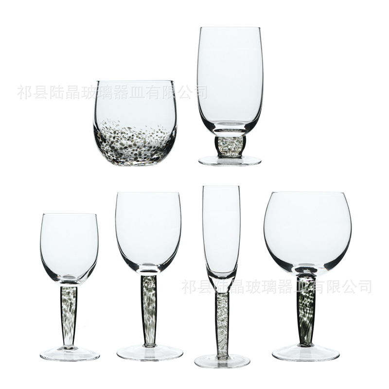 Lu Jing negro flor semilla Copa artificial soplado Copa vino cristal vidrio hogar vidrio vino vidrio