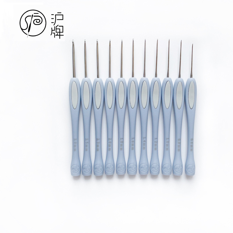 New gray handle crochet hook high-quality stainless steel hand-polished crochet hook handmade knitting tool yarn hook