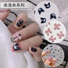 Three dimensional nail decoration with bow, internet celebrity