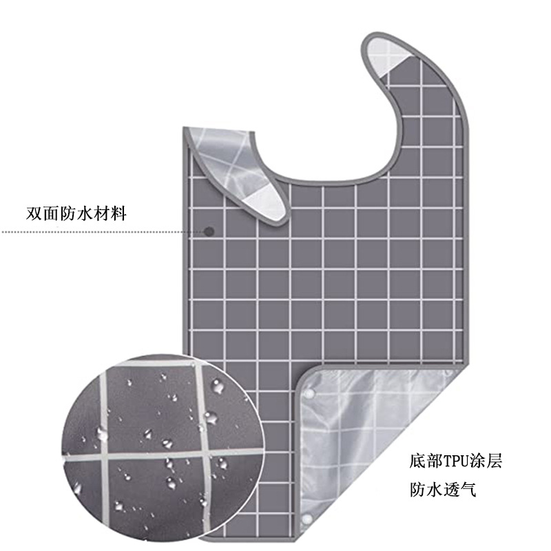 Baberos para personas mayores, batas para adultos, toallas impermeables y resistentes a las manchas, baberos grandes para comer, delantales, baberos a cuadros