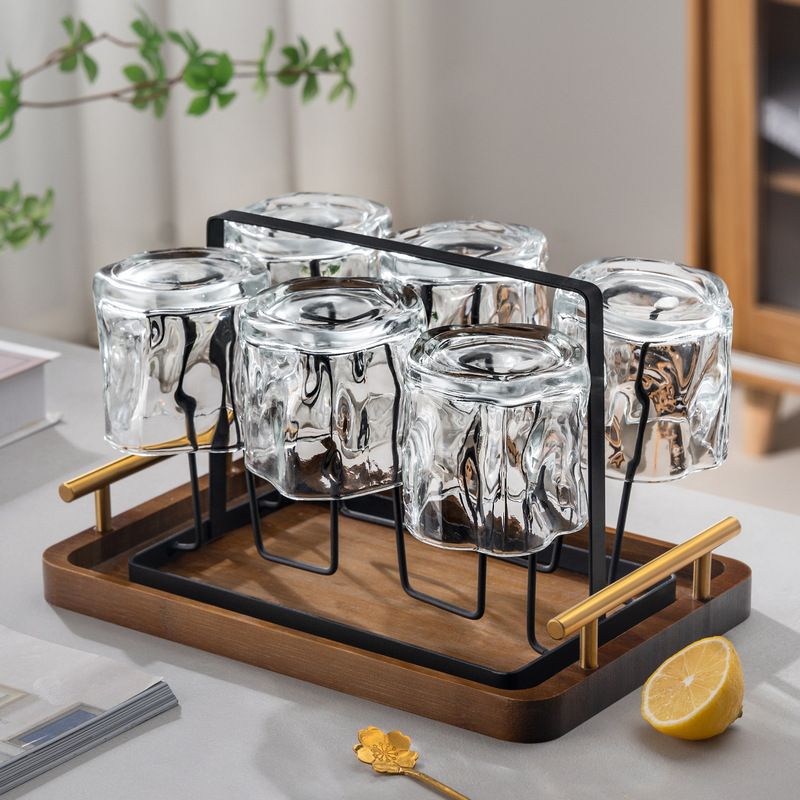 Nordic Glass Water Cup Set for Home Use, High-Temperature Resistant Green Tea Cup, Living Room Guest Cup, Tea Brewing Cup