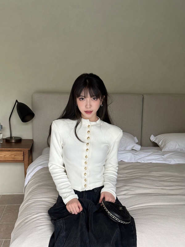avenement/金属扣廓形外套/感气质长袖毛衣女显瘦针织开衫秋|undefined