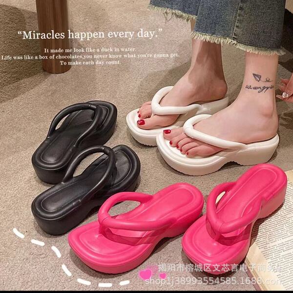flip flops platform wedge heel