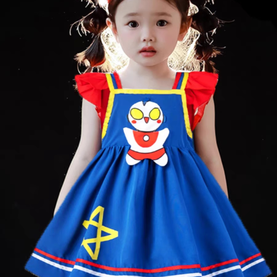 Otoño nuevo vestido de niñas Lolita vestido de princesa infantil Ultraman Lolita vestido de mangas largas ropa infantil