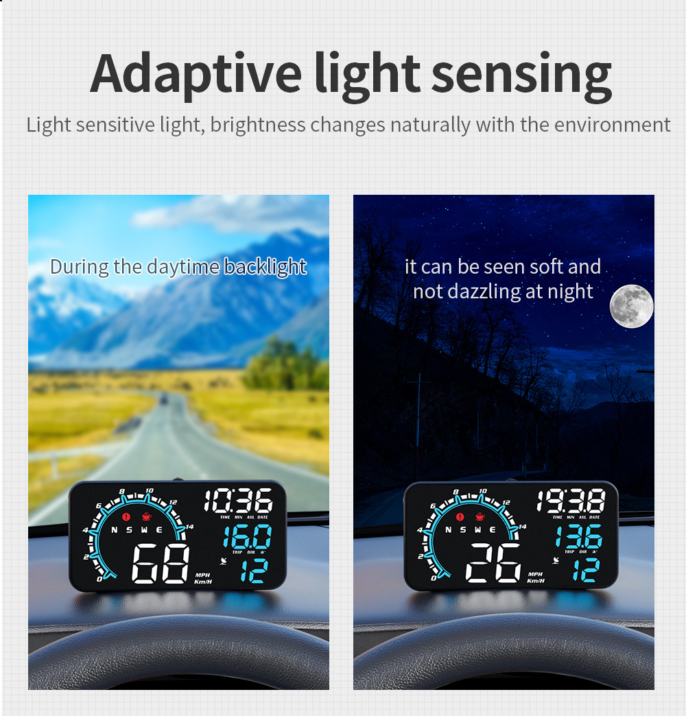 Cross-border high-definition digital display car monitor GPS universal car projector manufacturer in-stock HUD head-up display