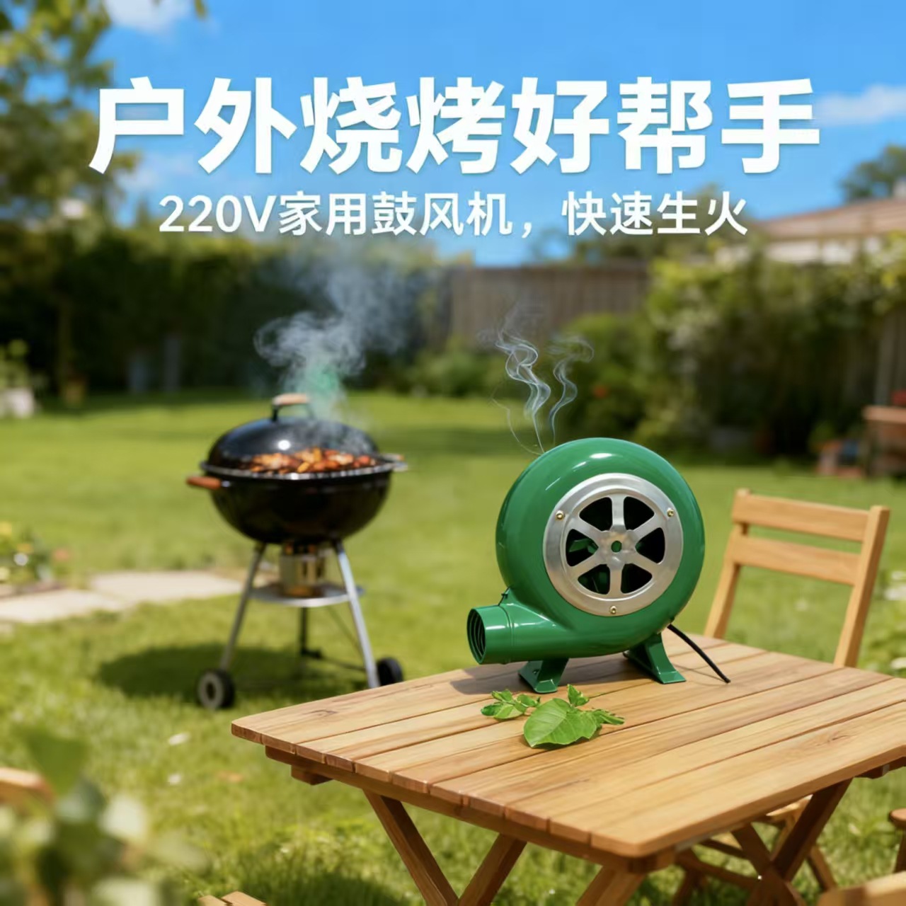 电动小型鼓风机强力风机家用烧烤炉30-80W铁皮壳柴火灶220V