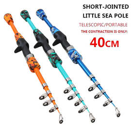 速卖通 ebay迷彩三色超短节小海杆1.3 1.5.1.8米渔具迷你携便美国