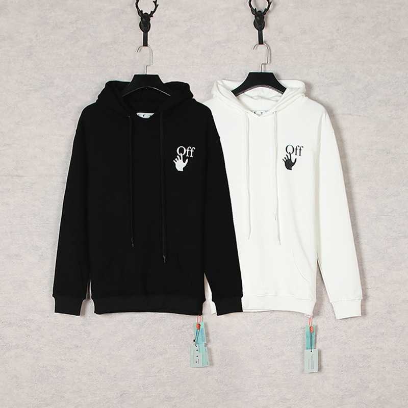 Marca de moda offwhite graffiti religioso pintura al óleo impresión de flecha hombre y mujer suelta OW pareja alta calle hoodie abrigo