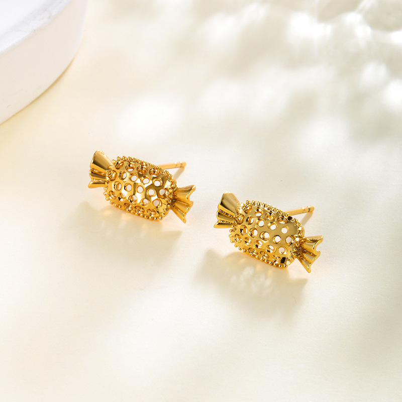 Xuping aleación de cobre diseño creativo agujero pendientes de dulces de Navidad pendientes de Año Nuevo temperamento de alta calidad pendientes para mujeres