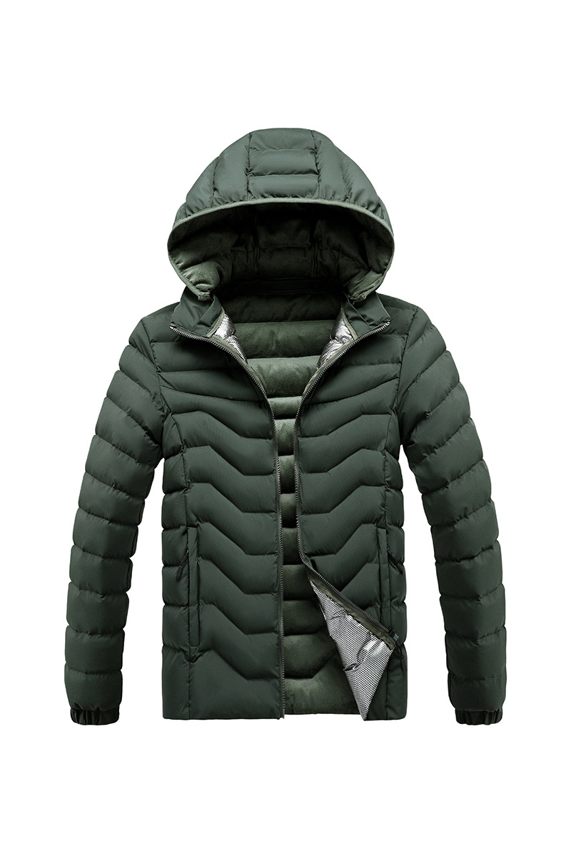Gefütterte Herren-Fleecejacke mit Kapuze und abnehmbarer Graphenkappe aus Baumwolle_voghion.com