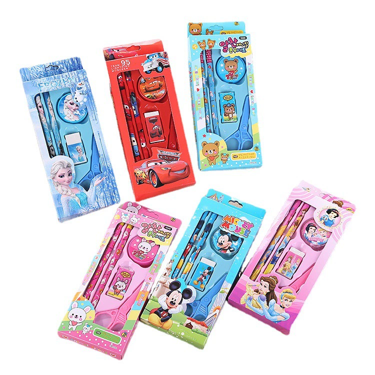 Stationery Set Model 878, children's gift box, 5-piece plastic and cardboard kit
