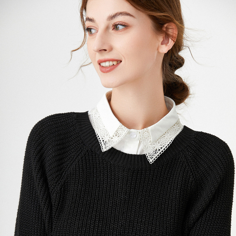 European and American Lace Fake Collar Women's Base Shirt Lace Decoration Hollow Fake Collar Autumn and Winter Cross-Border Manufacturer Wholesale European and American Lace Fake Collar Women's Base Shirt Lace Decoration Hollow Fake Collar Autumn and Winter Cross-Border Manufacturer Wholesale