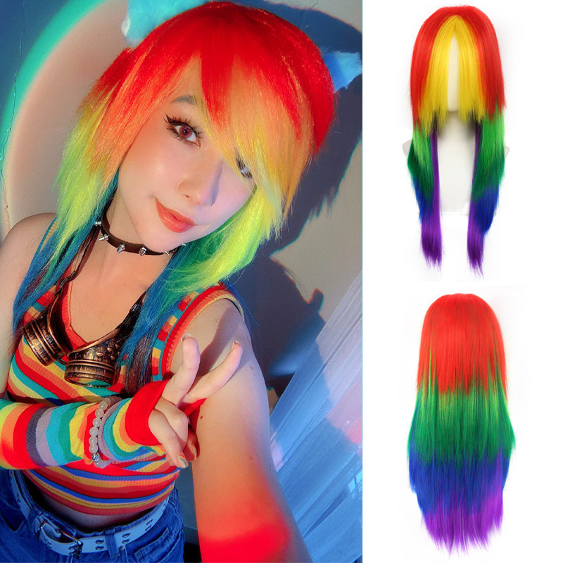 My Little Pony Rainbow Wig Colorful Cosplay Wig Colorful Wig My Little Pony Rainbow Wig Set