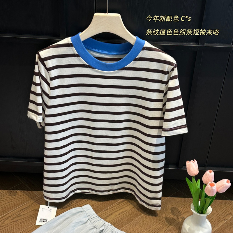 Standard Fit, Straight Shoulder, Striped, Color-Blocked, Yarn-Dyed Short Sleeves 0529J09 Standard Fit, Straight Shoulder, Striped, Color-Blocked, Yarn-Dyed Short Sleeves 0529J09