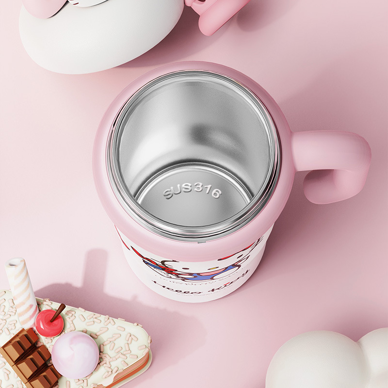Hellokitty冰霸保温杯大容量女生可爱三丽鸥办公室双饮吸管水杯子|undefined