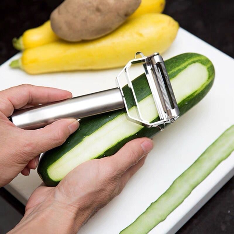 Cuchillo de cocina, raspador, acero inoxidable 304, cocina, fruta multifuncional para el hogar, cepillado de melón, pelado de patatas, artefacto de seda
