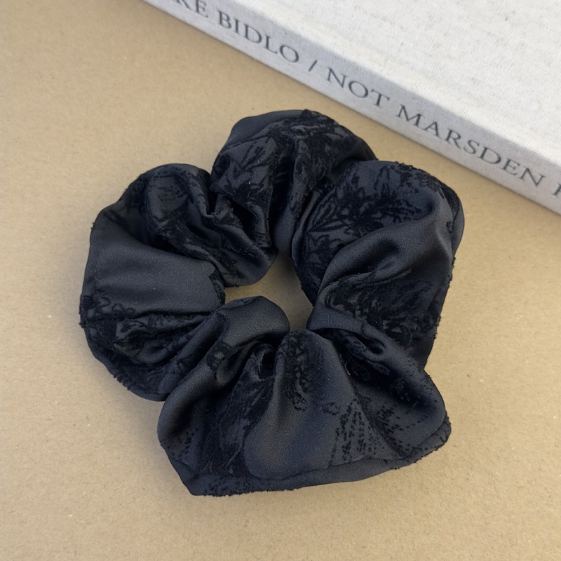 法式复古布艺缎面丝绒印花大肠发圈高级感后脑勺气质扎马尾头绳|undefined
