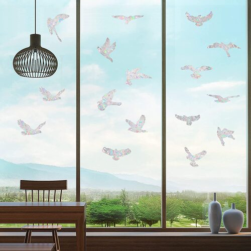 RPS023 Amazon 20 Flying Birds Rainbow Prism Electrostatic Glass Sticker Glueless PVC Film Window Film