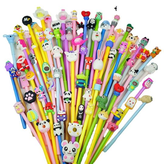 Creative Cartoon Doll Gel Pen Office Stationery Student School Supplies Girl Heart 0.38 Black Gel Pen