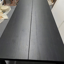 实木桌板白蜡炭化大板桌面吧台茶桌松原木黑色餐桌榆木