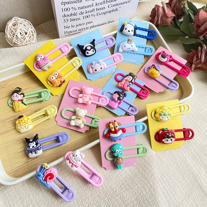 Primavera nueva historieta Sanrio oval metal horquilla linda chica dulce lado Bangs hairpin tocado