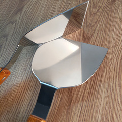 Wooden handle stainless steel plate burning spatula high temperature steak pancake hamburger spatula cooking tool household Japanese grilling spatula