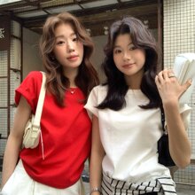 THE LEMON柠檬绿茶2026春季韩版简约圆领短袖穿搭T恤女基础款上衣